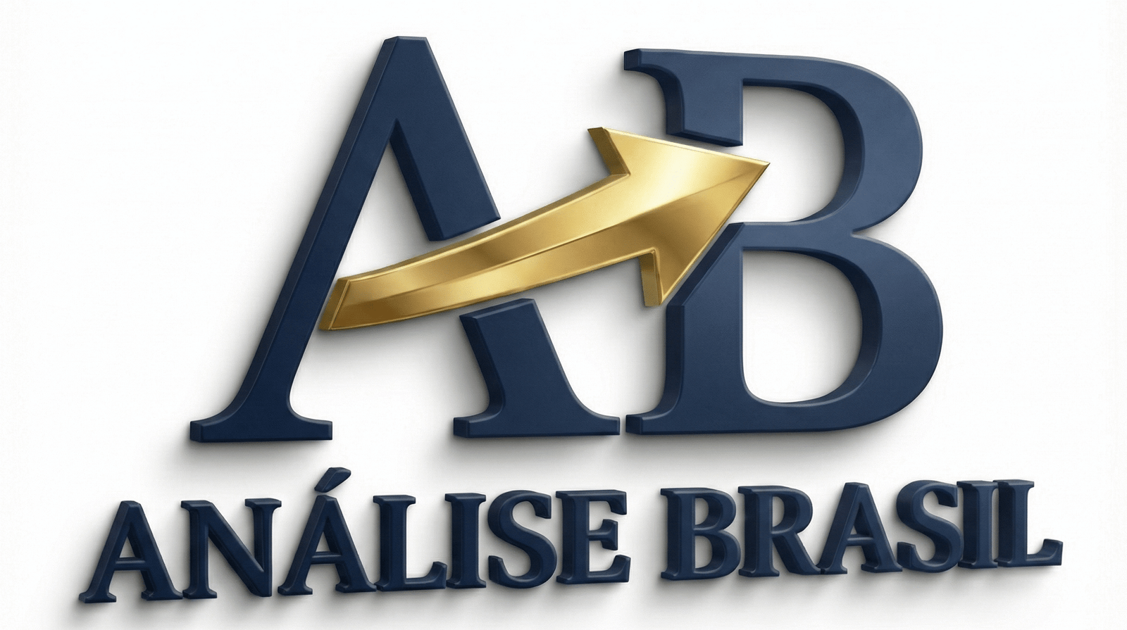 Logotipo oficial do blog Análise Brasil - Monograma AB com seta dourada em 3D